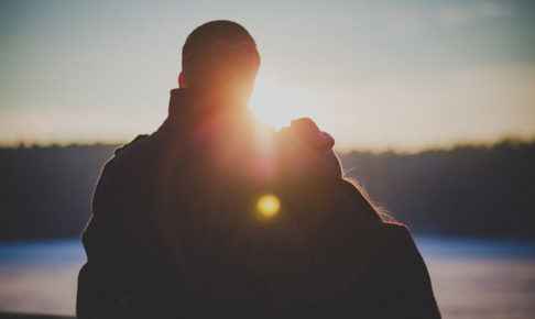 夕陽とシルエット